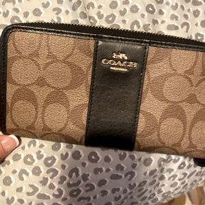 Coach brown and black wallet